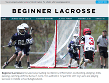 Tablet Screenshot of beginnerlacrosse.com